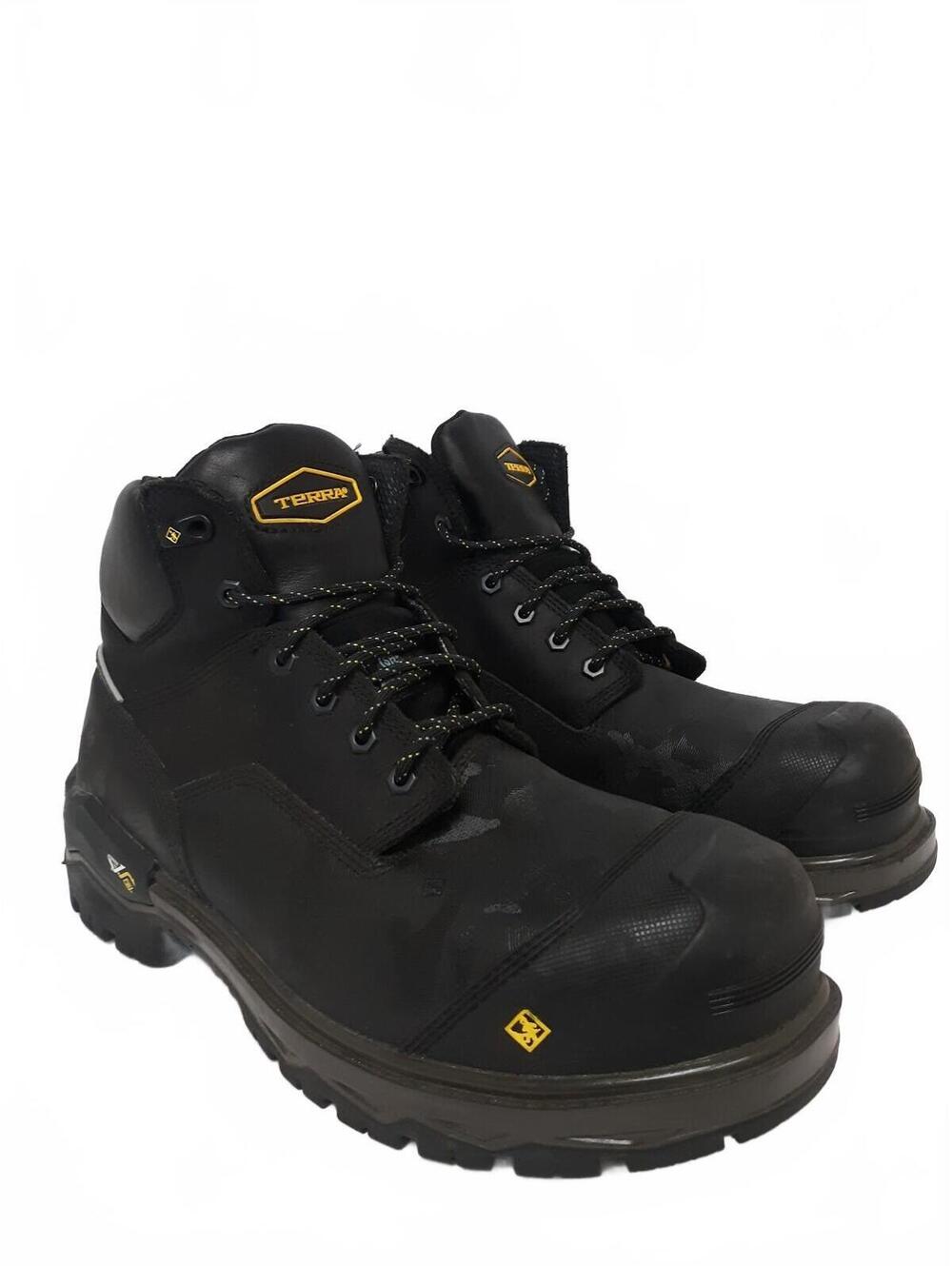 Terra Men's Gantry 6 Inch Composite Toe Waterproof Work Boot Black Size 12W